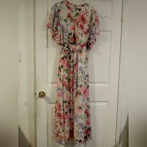 Nine West Floral Maxi Dress - Pink and Purple